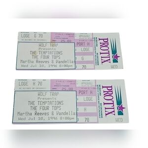 The Temptations Four Tops Martha Reeves & Vandellas Concert Ticket Stub 1996 (2)